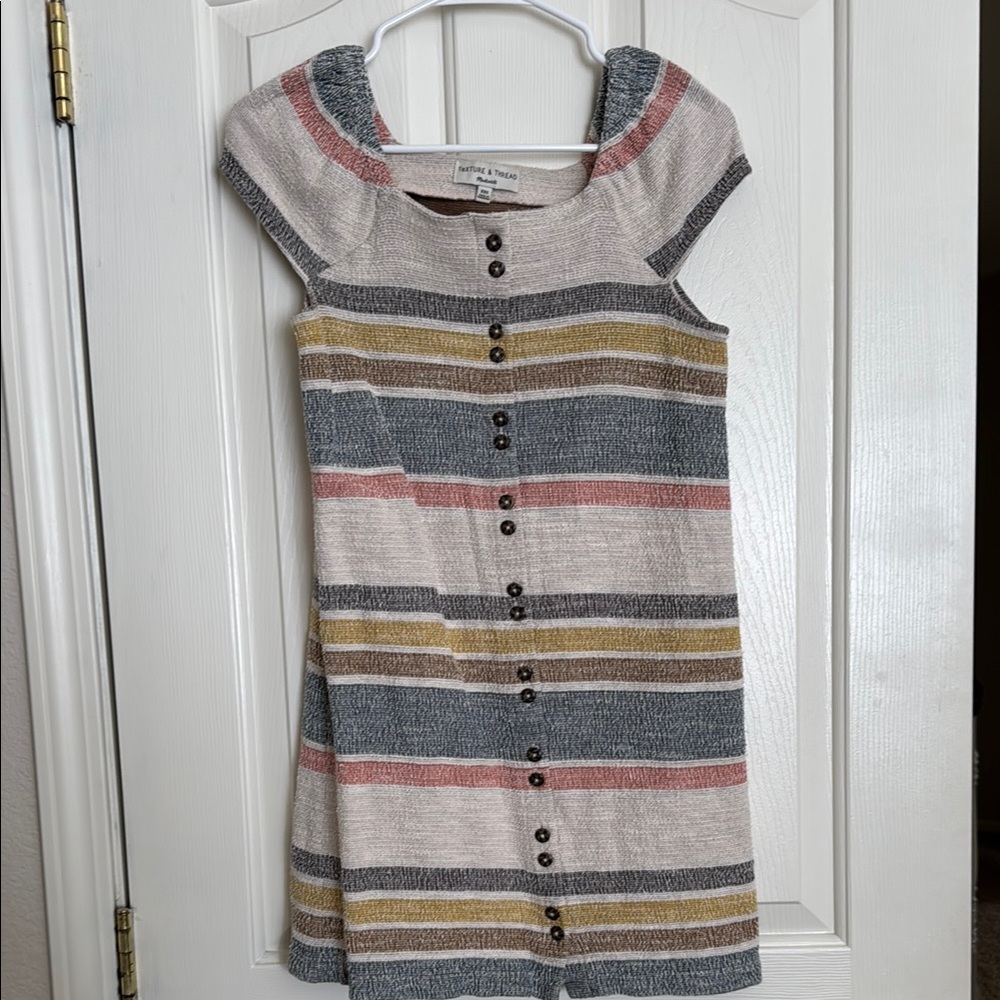 Madewell Texture and Thread Collection Striped Button Up Sundress